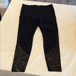 SPANX Black and faux leather Leggings
